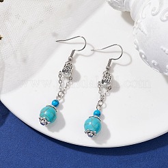 Orecchini pendenti sintetici blu turchese&nbsp;EJEW-JE05621-02