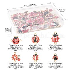 24 Stück 6 Stile Legierung Kristall Strass Anschluss Charms&nbsp;FIND-FS0004-78