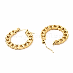 Placcatura ionica (ip) 304 acciaio inossidabile a forma di catena a maglie orecchini per le donne&nbsp;EJEW-F283-02G
