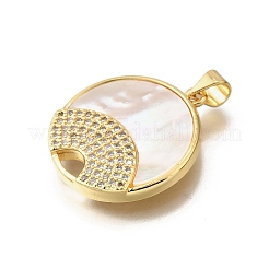 Pendenti conchiglia in ottone con micro pavè di zirconi&nbsp;KK-D328-22G