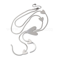 Collares con forma de corazón de acero inoxidable 304&nbsp;NJEW-R026-30P