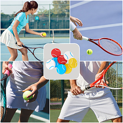 8 Stück 4 Farben Tennisform Silikon Tennisschlägerdämpfer&nbsp;AJEW-CN0005-03