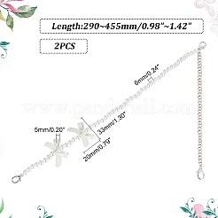 2 sangle de sac réglable en perles d'imitation ABS&nbsp;DIY-AR0003-16C