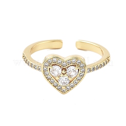 Manschettenringe aus Messing mit Mikropavé-Zirkonia für Damen&nbsp;LS-RJEW-U031-02G
