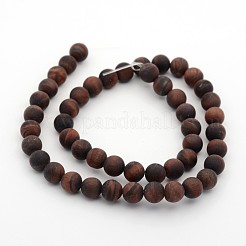 Chapelets de perles rondes en œil de tigre mat naturel&nbsp;G-M272-16-8mm