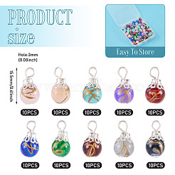 100 pendentif en verre peint à la cuisson&nbsp;PALLOY-TAC0205