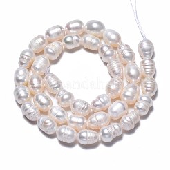 Fili di perle di perle d'acqua dolce coltivate naturali&nbsp;PEAR-N012-07A