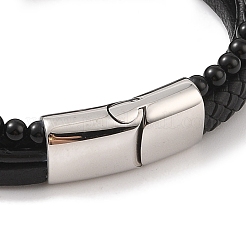 Geflochtene Mikrofaser-Leder-Mehrstrang-Armbänder&nbsp;BJEW-B096-06H