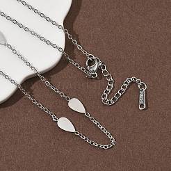 Collares de cadena de eslabones de acero inoxidable 304 para mujeres y hombres.&nbsp;NJEW-K292-01J-P