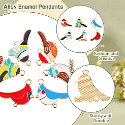 24pcs 6 pendentifs en émail en alliage de style&nbsp;ENAM-DC0001-13
