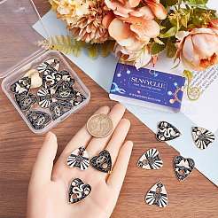 24 pièces 4 styles de pendentifs en alliage d'émail&nbsp;ENAM-SC0004-94G