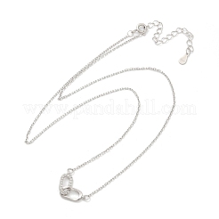 925 Sterling Silber Micro Pave klarer Zirkonia Anhänger Halsketten&nbsp;NJEW-D317-01P