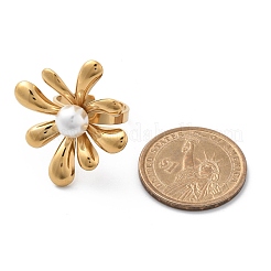 Manschettenringe aus Edelstahl 304 mit Blumenmotiv für Damen&nbsp;STAS-Z112-19G