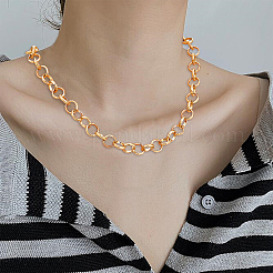 Collane con catene rolo in acciaio inossidabile 304&nbsp;NJEW-UN0001-15G