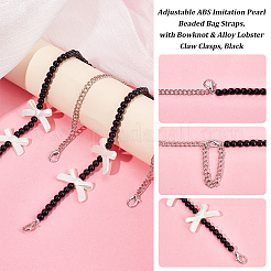 2 sangle de sac réglable en perles d'imitation ABS&nbsp;DIY-AR0003-16A