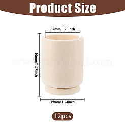 12 taza de madera sin terminar&nbsp;WOOD-CA0001-87B