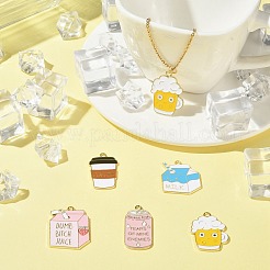 Colgantes de esmalte de aleación 20pcs 5 estilos&nbsp;ENAM-CJ0005-04