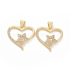 Pendenti in zirconi cubici trasparenti in micro pavè di ottone&nbsp;ZIRC-F134-04G