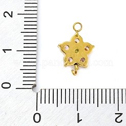 Ciondoli con connettore a forma di fiore in acciaio inossidabile 304 con micro pavé di zirconi cubici&nbsp;STAS-U042-01G-01