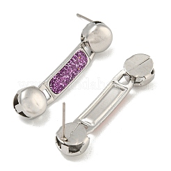 Boucles d'oreilles à tige en acier inoxydable 304 et émail&nbsp;EJEW-S229-15P-03
