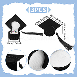 Coffrets cadeaux pour bagues et bijoux en plastique ABS en forme de chapeau de docteur&nbsp;CON-WH0089-127A
