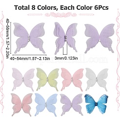 48 Stück 8 Farben einfarbig 3-lagiges Fasertüll-Ornament-Zubehör&nbsp;FIND-SC0005-73