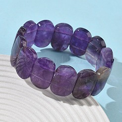 Bracelets extensibles en perles d'améthyste naturelle pour femmes et hommes&nbsp;BJEW-I323-02D