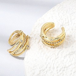 Boucles d'oreilles en laiton avec micro pavé de zircone cubique pour femmes&nbsp;CU-CBAE7DF-21G
