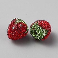 Perles de strass en pâte polymère manuelles&nbsp;LS-CLAY-WH0021-003