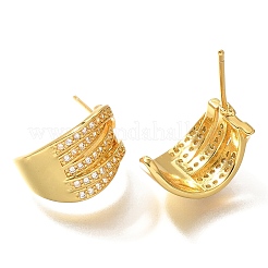 Orecchini in ottone con zirconi cubici e vetro&nbsp;EJEW-M048-02G