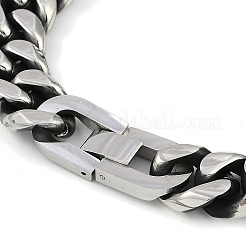 304 Edelstahl Cuban Link Kettenarmbänder für Männer&nbsp;BJEW-B102-09AS