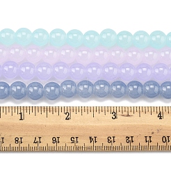 4 Strang 4 Farben Jade-Imitation Glas runde Perlenstränge&nbsp;GLAA-FS0002-07
