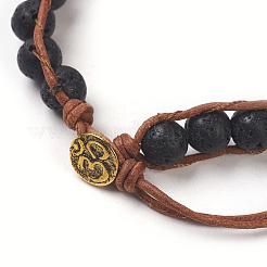 Braccialetti con perline in corda di roccia lavica naturale&nbsp;BJEW-E351-02I