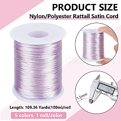 5 Rolle 5 Farben Nylon/Polyester Rattail Satinschnur&nbsp;WCOR-BC0001-04B
