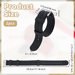 2 bracelet de montre en nylon&nbsp;DIY-OC0015-17B