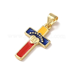 Venezolanische Messing-Emaille-Anhänger&nbsp;KK-P352-01A-G