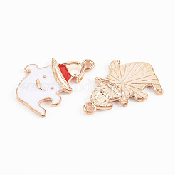 Pendenti smaltati in lega color oro chiaro&nbsp;ENAM-T018-06