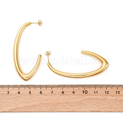 Orecchini a bottone in acciaio inossidabile 304 a forma di J&nbsp;EJEW-A125-19G
