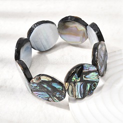 Stretch-Armbänder aus natürlicher Abalone-Paua-Muschel für Damen&nbsp;BJEW-A151-01