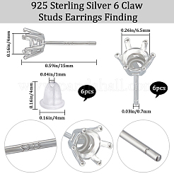 3 Paar rhodinierte Ohrstecker aus Sterlingsilber&nbsp;STER-BBC0005-67A