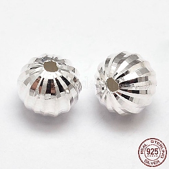 Phantasie Schnitt Silber Runde 925 Sterling Facettenperlen&nbsp;STER-F012-07E