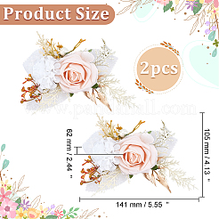 Ansteckblume aus künstlicher Seide&nbsp;AJEW-WH0766-59