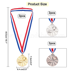 9 Stück Medaille aus Zinklegierung in zwei Farben&nbsp;AJEW-GA0002-90