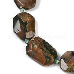 Natur Rhyolith Jaspis Perlen Stränge&nbsp;G-B125-P09-01