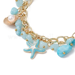 Armbänder aus natürlichen weißen Jadesplittern&nbsp;BJEW-JB13155-01
