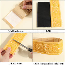 Cenefa de papel pintado autoadhesiva impermeable 3D de espuma XPE&nbsp;FIND-WH20015-110B-07
