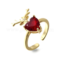 Anillos de manguito de circonio cúbico micro pavimentados de latón ajustable&nbsp;RJEW-V007-01G