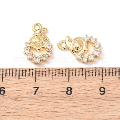 Pendentifs en laiton zircon cubique transparent&nbsp;KK-A284-17B-G