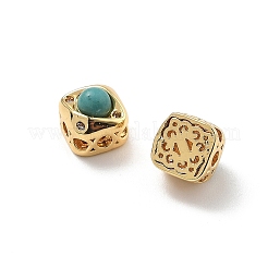 Maillons multibrins en losange synthétique pavé de laiton turquoise&nbsp;KK-B129-26A-01G