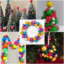 32 pompon en fausse fourrure douce à paillettes&nbsp;DIY-SC0033-96B